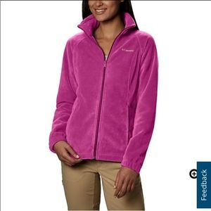 Columbia pink fleece zip up colared sweater jacket
